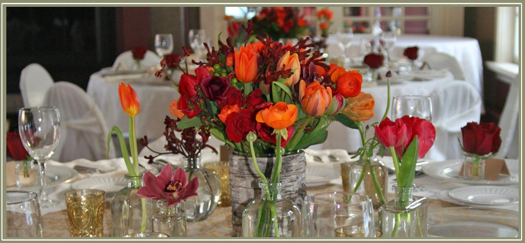Wedding table setting at Notchland Inn