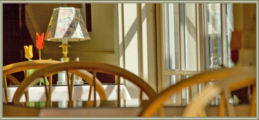 Sunny breakfast table in Notchland dining room