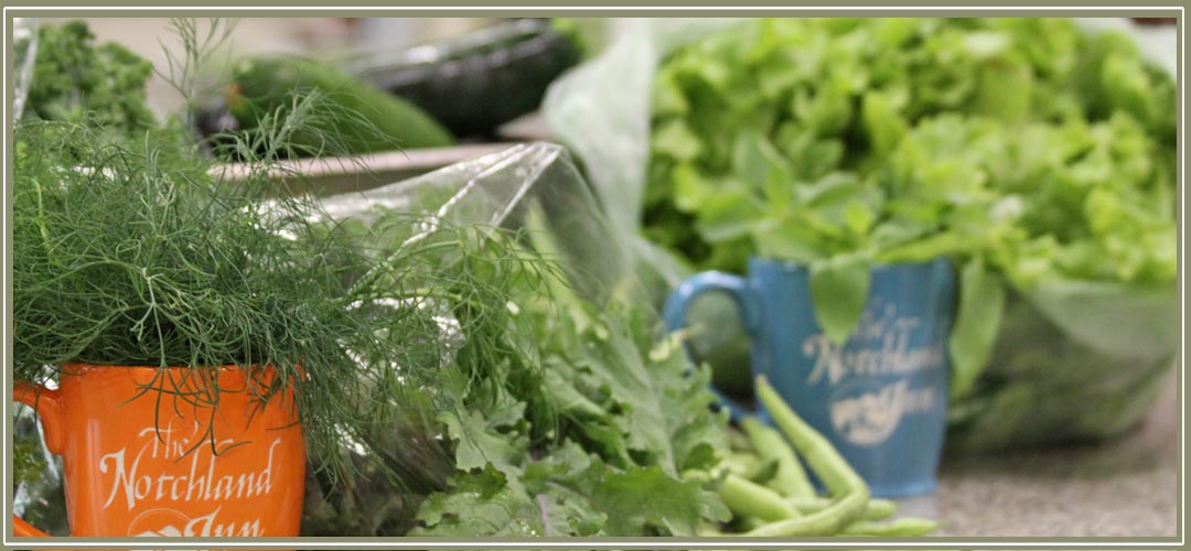 Fresh local salad greens at Notchland Inn