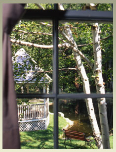 View of gazebo from dining room