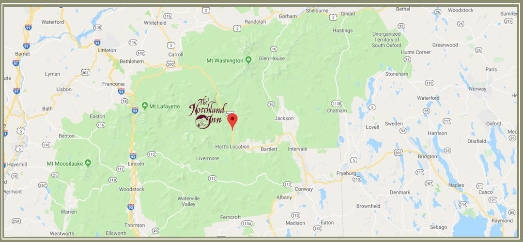 Notchland Inn location in White Mountain National Forest Notchland Inn map locator
