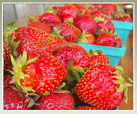 Baskets of strawberries